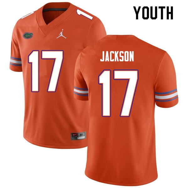 Youth #17 Kahleil Jackson Florida Gators College Football Jersey Orange
